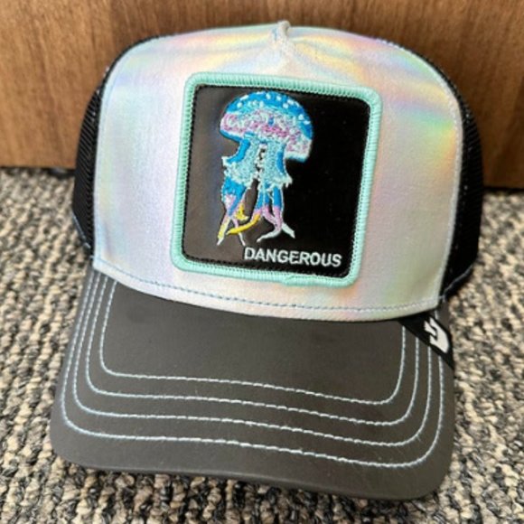 Goorin Animal Farm Trucker Baseball Snapback Metallic Dangerous Jellyfish Hat